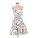 Trixxi Cocktail Dress - Fit & Flare: White Floral Motif Dresses - New - Women's Size 5