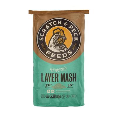 Scratch and Peck Feeds Layer Mash Organic Chicken and Duck Feed, 25 lbs.