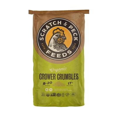 Scratch and Peck Feeds Grower Crumbles Organic Chicken and Duck Feed, 25 lbs.