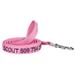 Personalized Pink Dog Leash, Embroidered with Dog Name or Custom Text, Medium