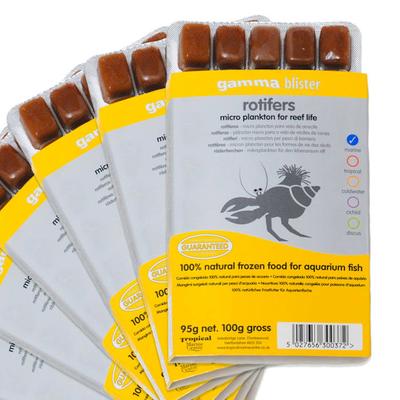 Tropical Marine Centre Gamma Frozen Food Rotifers Blister Pack Fish Food, 570 Grams, Pack of 6