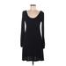 Michael Stars Casual Dress - Sweater Dress: Black Solid Dresses