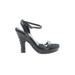 Two Lips Heels: Black Graphic Shoes - Women's Size 8