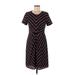 Banana Republic Casual Dress - Midi: Black Chevron Dresses - Women's Size 6