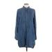 Thread & Supply Casual Dress - Shirtdress: Blue Dresses - Women's Size Large