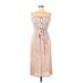 Sienna Sky Casual Dress - Midi: Pink Stripes Dresses - New - Women's Size Medium