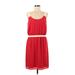 Ann Taylor LOFT Outlet Casual Dress - Slip dress: Red Solid Dresses - Women's Size 8