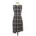 DKNY Casual Dress - Sheath: Gray Tweed Dresses - Women's Size 4