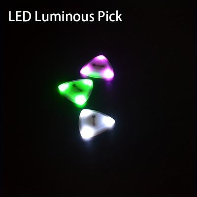 Pickpal Led Luminous Guitar Pick - Wooden Electric Guitar Pick With Three-color Light Options (white/green)