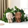 1pc Face Flower Pot Head Planter, Face Planters Pots With Drainage Hole, Resin Head Planter, Face Planters For Indoor Outdoor Plants, Unique Planters Gift Family