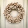 1pc, Pure Coarse Linen Wreath, Pleated Coarse Linen Wreath, Coarse Linen Wreath, Front Door Wreath, Daily Wreath, Coarse Linen Door Decoration, Rustic Coarse Linen Wreath