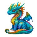 Unique Flying Dragon Wooden Jigsaw Puzzle Shaped Animal Puzzle, Educational Toys Unique Shape Irregular Animal Shape Wooden Puzzle, Family Game Gift Funny And Challenged Brain Teaser Wooden Toy Puzzle