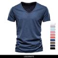 AIOPESON Estate 100% Cotone Elasticità T Degli Uomini Della Camicia Casual Morbido Fitness Camicia Da Uomo T Shirt Magliette E Camicette Tee Camicette Con Scollo A V Manica Corta maglietta Degli Uomini