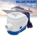 12V Pompe de cale 1100GPH Pompe à eau automatique pour bateau marin Pompe submersible pour yacht Bateau à moteur Hydravion Bateau-maison