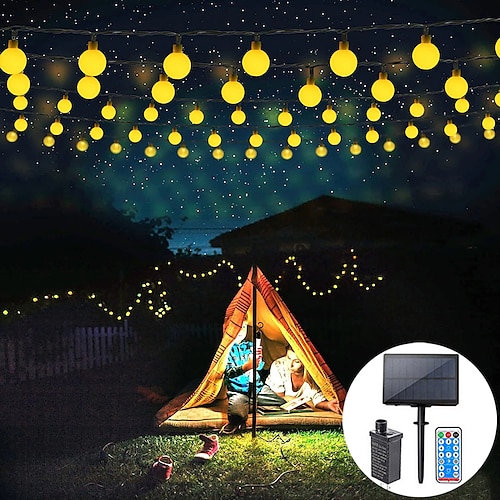 Outdoor-Globus-Lichterkette, Solar/Plug-in-Fernbedienung, 10 m, 20 m, 30 m, 40 m, 50 m, Party, Urlaub, Lichterkette, kreative Lichterkette, Urlaub, 1 Set Image