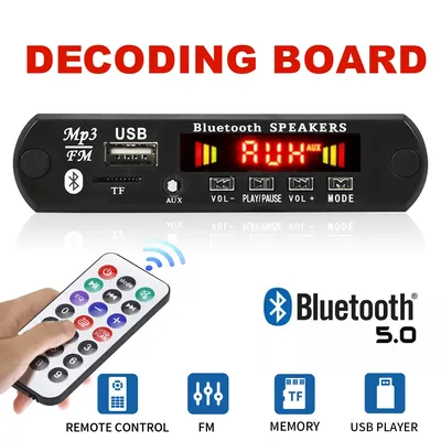 ARUIMEI 9V 12V Car MP3 WMA Decoder Board Audio MP3 Player USB TF FM Radio Module Wireless Bluetooth