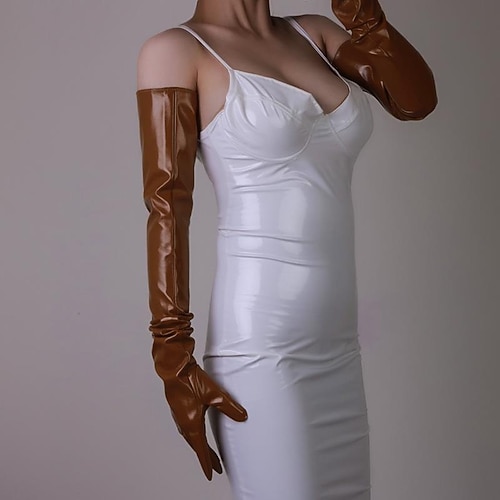 Opernhandschuhe Lange Handschuhe Abendhandschuhe Lange Handschuhe Sexy Punk Gothic PU (Polyurethan) Für Scheibe Cosplay Karneval Damen Modeschmuck Modeschmuck Image