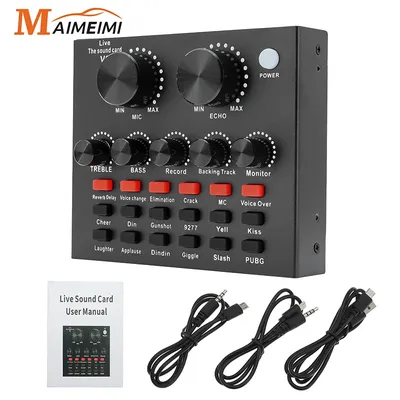 V8 Sound Card Voice Change Live Streaming Singing Karaoke Headset Live External Sound Card Record