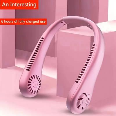 360° Adjustable Neck Fan – USB Rechargeable Lazy Hanging Bladeless Fan for Outdoor Hands-Free Cooling