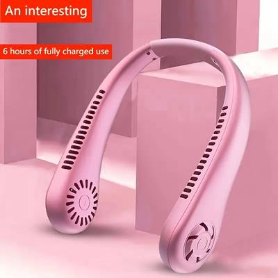 360 Free Adjustment Outdoor Portable Neck Hanging Fan USB Charging Lazy No Leaf Neck Hanging Fan