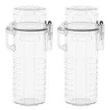 KUAA 2Pcs Lighter Case Waterproof Lighter Storage Container Plastic for Outdoor Camping Hiking Transparent