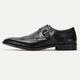 Men's Monk shoes Formal Shoes Brogue Dress Shoes Leather Italian Full-Grain Cowhide Comfortable Slip Resistant Magic Tape Buckle Black Brown