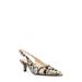 Calyda Snake-embossed Leather Slingback Pump