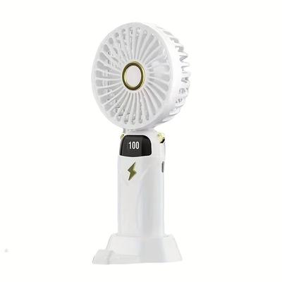 1pc Portable Handheld Personal Fan With Flexible Tripod Stand USB Or Battery Operated Desk Car Seat Treadmill Camping Travel Fan