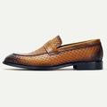 Homme Mocassins et Slip On Chaussures formelles Chaussures habillées Cuir Cuir de vachette pleine fleur italien Confortable Antidérapantes Mocassins Jaune marron Noir