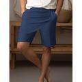 Homme Short Short en lin Short d'été Short de plage Jambe droite Plein Respirable Doux Court Casual du quotidien Vacances Mode Vêtement de rue Blanche bleu marine Non Elastique