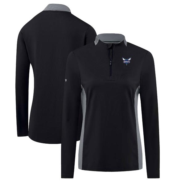 womens-levelwear-black-charlotte-hornets-moxie-insignia-core-quarter-zip-pullover-top/