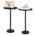Round Side Table Small End Table Set of 2 Black Round Coffee Table Modern Nightstand Kids Bedside Table Outdoor Accent Table for Small Spaces Living Room Bedroom Patio
