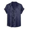 Per uomo Camicia Camicia Estiva Camicia casual Camicia da Spiaggia Camicia con Bottoni Camicia in raso di seta Nero Vino Blu scuro Albicocca Manica Corta Floreale Bavero Vacanza Camicia hawaiana