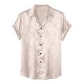 Per uomo Camicia Camicia Estiva Camicia casual Camicia da Spiaggia Camicia con Bottoni Camicia in raso di seta Nero Vino Blu scuro Albicocca Manica Corta Floreale Bavero Vacanza Camicia hawaiana