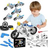 Toy Deals 5 In 1 Building Car Metal Model Kits STEM Building Toys Model Car Kits For Boys 8-12 Motorcycle Metal Building Blocks For Kids Boys 8 9 10 11 12-16 Years Old Gifts for Kids