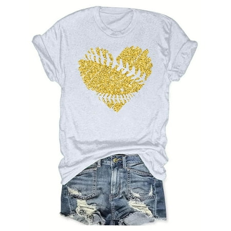 Women s Vintage Basic Tees for Sports Short Sleeve Loose Fit Flowy Tunic Tops Fashion 2024 Summer Clothes for Teen Girls Dressy Casual Tops Baseball Graphic Tops Round Neck Blouse White T Shirts XXXL