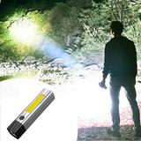 Camping Essentials Light Source Cob Side Light Fixed Focus Strong Light Flashlight USB Charging Long-range Household Portable Lighting Camping Accessories Travel Essentials