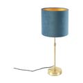 Parte - Lampe de table avec Abat-Jour - 1 lumière - ø 250 mm - Bleu - Rustique - éclairage