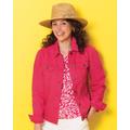 Appleseeds Women's DreamFlex Colored Jean Jacket - Pink - 3X - Womens