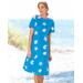 Appleseeds Women's Boardwalk Knit Seashell A-Line Dress - Blue - L - Misses