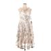 Adrianna Papell Casual Dress: Ivory Floral Motif Dresses - New - Women's Size 16