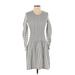 BCBGMAXAZRIA Casual Dress - Sweater Dress: Gray Marled Dresses - Women's Size Small