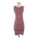 Leith Casual Dress - Mini: Burgundy Solid Dresses - Women's Size X-Small