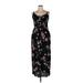 City Chic Casual Dress - Maxi: Black Floral Motif Dresses - Women's Size 16 Plus