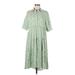 a.n.a. A New Approach Casual Dress - Shirtdress: Green Dresses - Women's Size Medium Petite