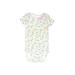 Just One You Made by Carter's Short Sleeve Onesie: White Floral Motif Bottoms - Size 12 Month