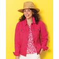 Blair Women's DreamFlex Colored Jean Jacket - Pink - 3X - Womens