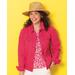 Blair Women's DreamFlex Colored Jean Jacket - Pink - 3X - Womens