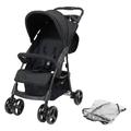 Puggle Starmax Pushchair Stroller and Raincover - Storm Black