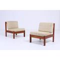 2x Mid-Century Sessel von Knoll Antimott | Vintage Sessel Garnitur 60er Jahre Sofa Retro Braun Beige 70er